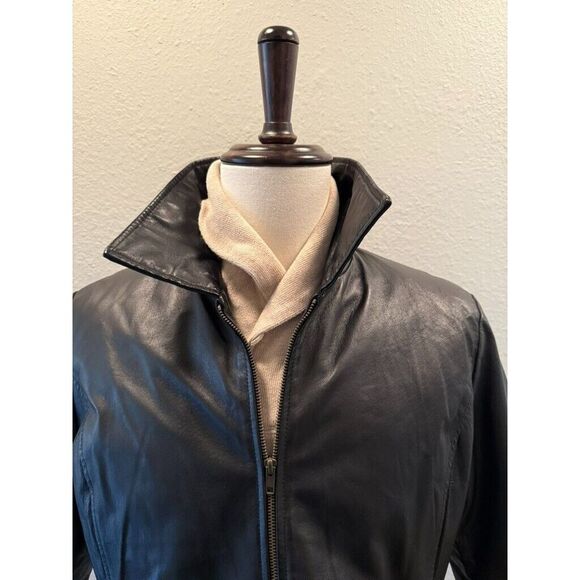 Vintage Phase Two Leather Jacket Mens Extra Large‎ Black Pockets Full Zip Lining - Picture 3 of 12